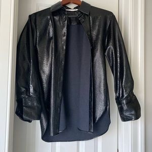 FAUX LEATHER JACKET / BUTTON UP